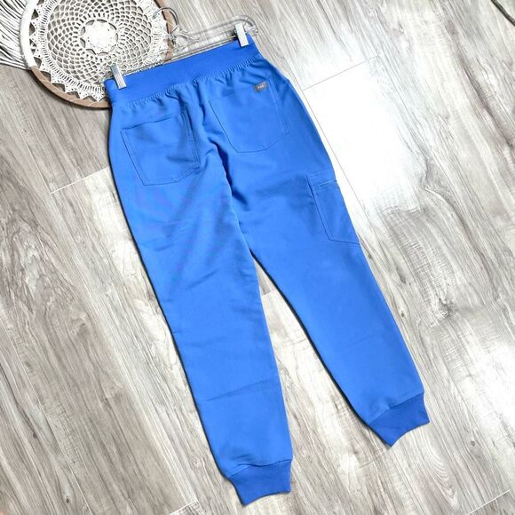 NEW FIGS High Waisted Zamora Jogger Scrub Pants Size XSP Petite blue - Picture 6 of 8